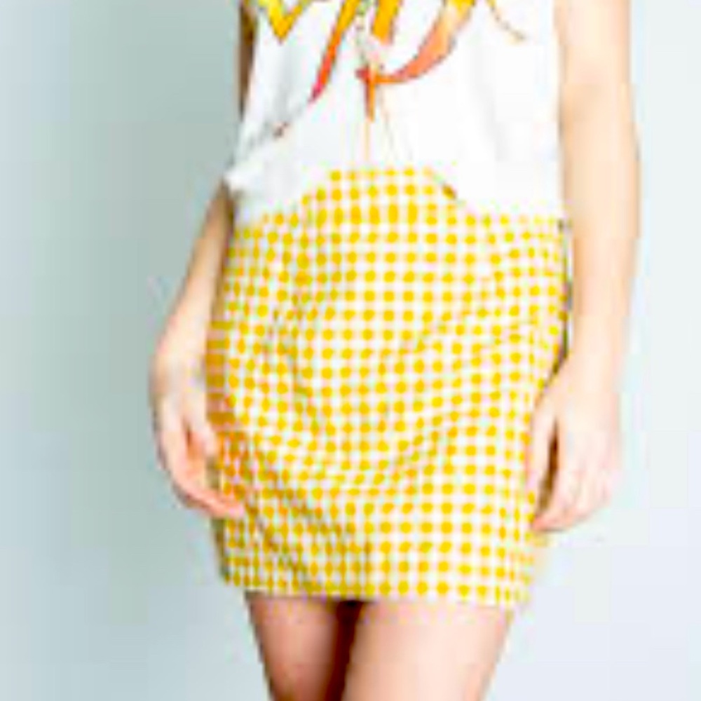 Libby story boutique linen check skirt women’s size small